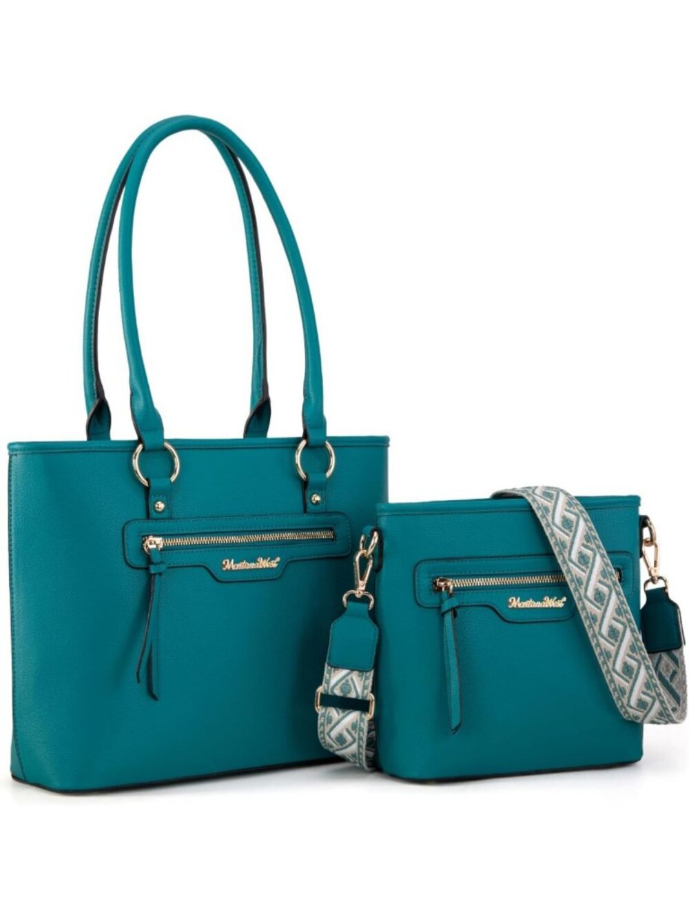 Stylish 2-Piece Tote & Crossbody Bag Set for Women - Large Shoulder Handbag with
